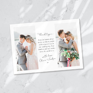 Tarjeta De Agradecimiento Boda fotográfico de guión corto del corazón