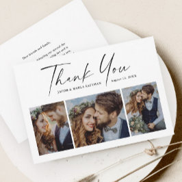 Tarjeta De Agradecimiento Boda fotográfico de guión moderno 3