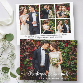 Tarjeta De Agradecimiento Boda fotográfico de guiones de caligrafía Corazón 