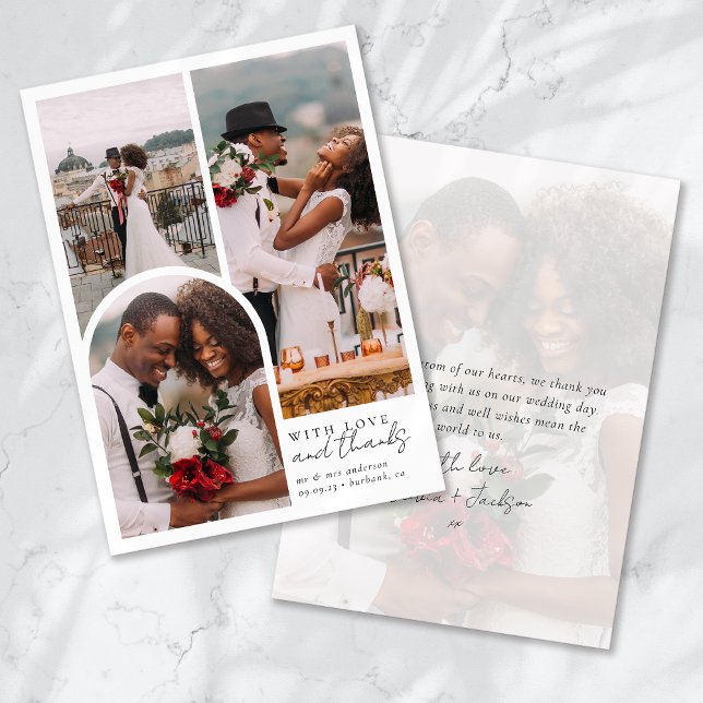 Tarjeta De Agradecimiento Boda fotográfico de guiones de caligrafía de moda (Subido por el creador)