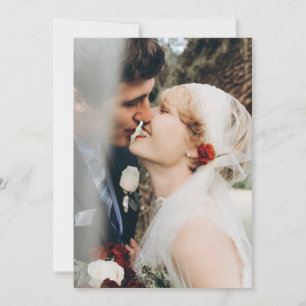 Tarjeta De Agradecimiento Boda fotográfico de la encía rosa roja de Crimson