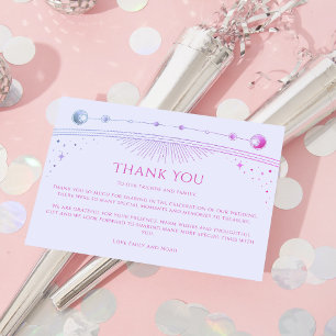 Tarjeta De Agradecimiento Boda fotográfico de la estrella de la luna del sol