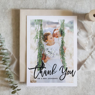 Tarjeta De Agradecimiento Boda fotográfico de la etiqueta de la mano del pin