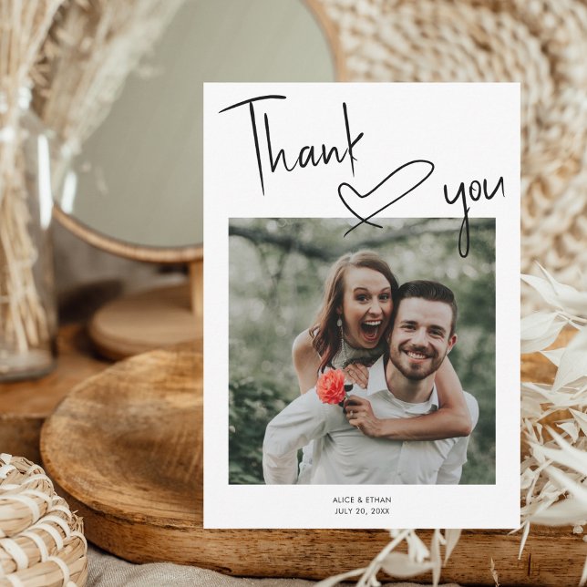 Tarjeta De Agradecimiento Boda fotográfico de la firma de guiones (Subido por el creador)
