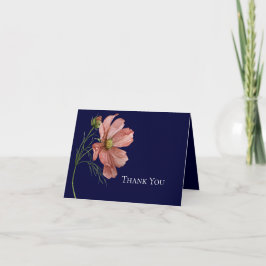 Tarjeta De Agradecimiento Boda fotográfico de la Marina Floral Moderna