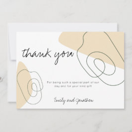 Tarjeta De Agradecimiento Boda fotográfico de líneas de formas abstractas mo