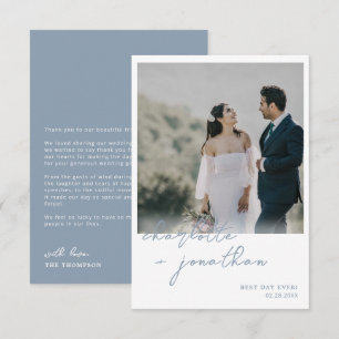 Tarjeta De Agradecimiento Boda fotográfico de mejor día de la historia con u