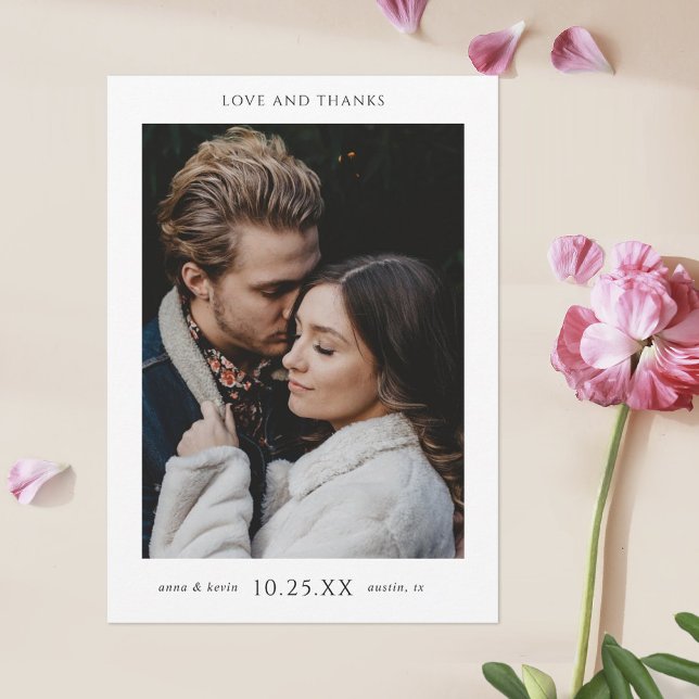 Tarjeta De Agradecimiento Boda fotográfico de Moda mínima (Subido por el creador)