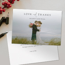 Tarjeta De Agradecimiento Boda fotográfico de Moda simple personalizado
