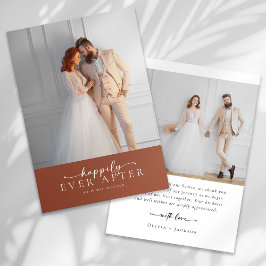 Tarjeta De Agradecimiento Boda fotográfico de Naranja quemado en Terracotta
