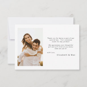 Tarjeta De Agradecimiento Boda fotográfico de parejas contemporáneas gracias