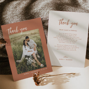 Tarjeta De Agradecimiento Boda fotográfico del desierto de óxido gracias a l