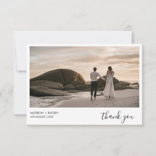 Tarjeta De Agradecimiento Boda fotográfico Dusty Blue Landscape sencillo