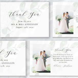 Tarjeta De Agradecimiento Boda fotográfico Eucalyptus
