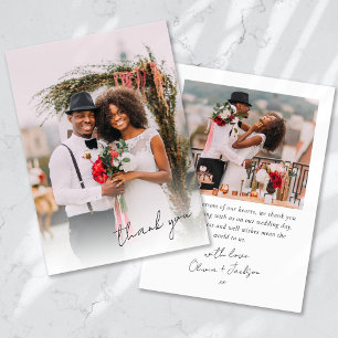 Tarjeta De Agradecimiento Boda fotográfico manuscrito