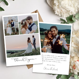 Tarjeta De Agradecimiento Boda fotográfico minimalista