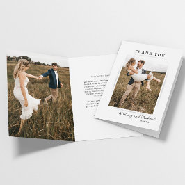 Tarjeta De Agradecimiento Boda fotográfico minimalista