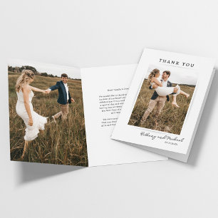 Tarjeta De Agradecimiento Boda fotográfico minimalista