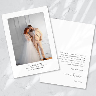 Tarjeta De Agradecimiento Boda fotográfico minimalista