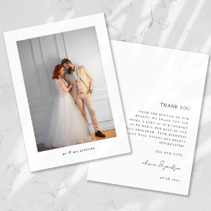 Tarjeta De Agradecimiento Boda fotográfico minimalista