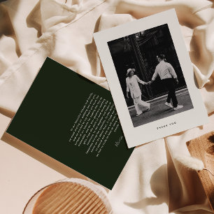 Tarjeta De Agradecimiento Boda fotográfico minimalista