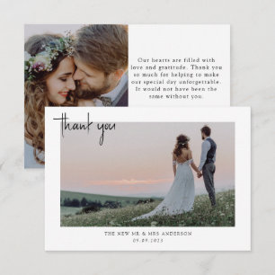 Tarjeta De Agradecimiento Boda fotográfico minimalista