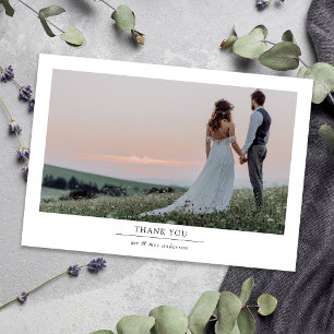 Tarjeta De Agradecimiento Boda fotográfico minimalista 2