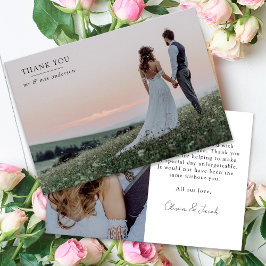 Tarjeta De Agradecimiento Boda fotográfico minimalista 2