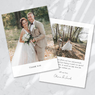 Tarjeta De Agradecimiento Boda fotográfico minimalista 2