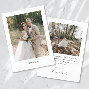 Tarjeta De Agradecimiento Boda fotográfico minimalista 2
