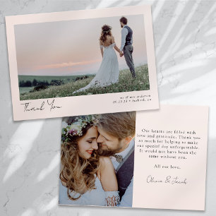 Tarjeta De Agradecimiento Boda fotográfico minimalista 2