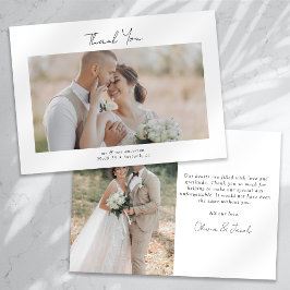 Tarjeta De Agradecimiento Boda fotográfico minimalista 2