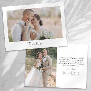 Tarjeta De Agradecimiento Boda fotográfico minimalista 2