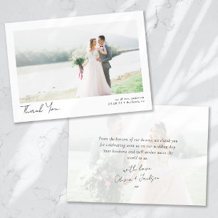 Tarjeta De Agradecimiento Boda fotográfico minimalista 2