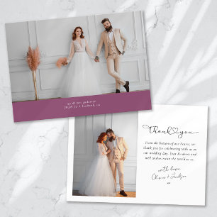 Tarjeta De Agradecimiento Boda fotográfico minimalista 2