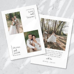 Tarjeta De Agradecimiento Boda fotográfico minimalista 3