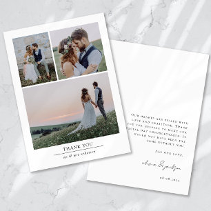 Tarjeta De Agradecimiento Boda fotográfico minimalista 3
