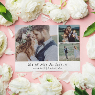 Tarjeta De Agradecimiento Boda fotográfico minimalista 3