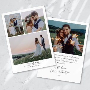 Tarjeta De Agradecimiento Boda fotográfico minimalista 4