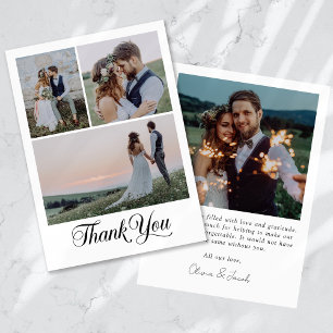 Tarjeta De Agradecimiento Boda fotográfico minimalista 4