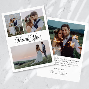 Tarjeta De Agradecimiento Boda fotográfico minimalista 4