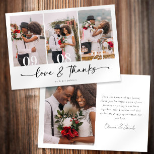 Tarjeta De Agradecimiento Boda fotográfico minimalista 4