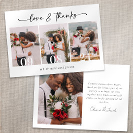 Tarjeta De Agradecimiento Boda fotográfico minimalista 4