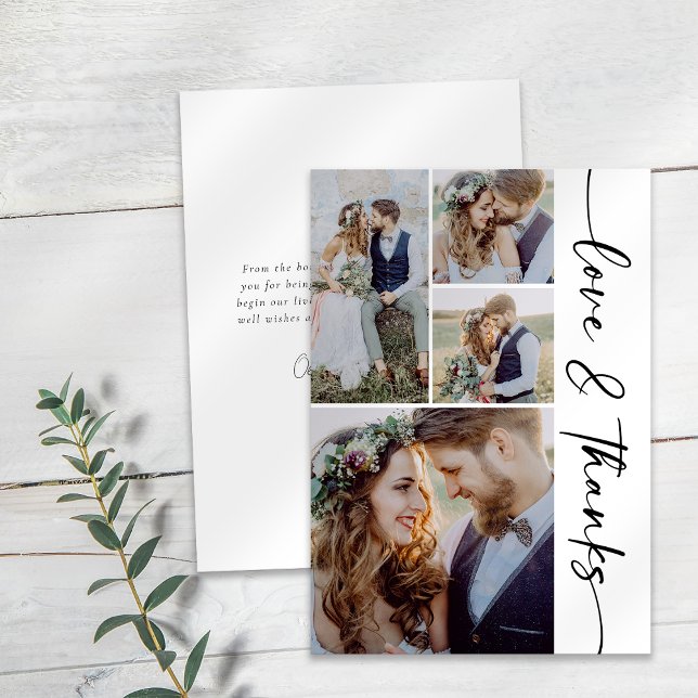 Tarjeta De Agradecimiento Boda fotográfico minimalista 4 (Subido por el creador)