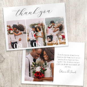 Tarjeta De Agradecimiento Boda fotográfico minimalista 4