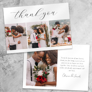 Tarjeta De Agradecimiento Boda fotográfico minimalista 4