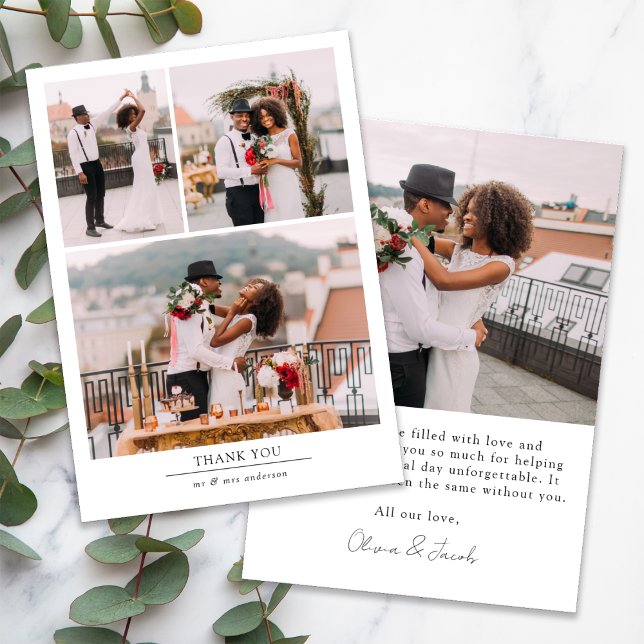 Tarjeta De Agradecimiento Boda fotográfico minimalista 4 (Subido por el creador)