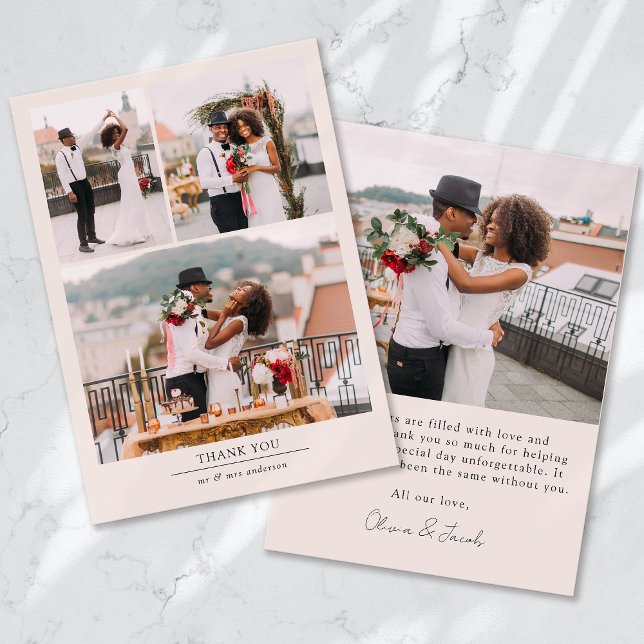 Tarjeta De Agradecimiento Boda fotográfico minimalista 4 (Subido por el creador)