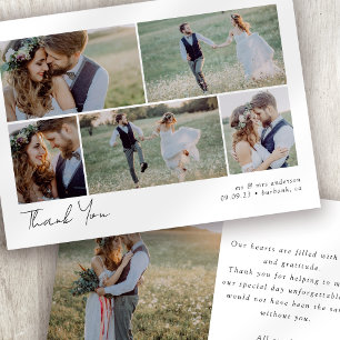 Tarjeta De Agradecimiento Boda fotográfico minimalista 6