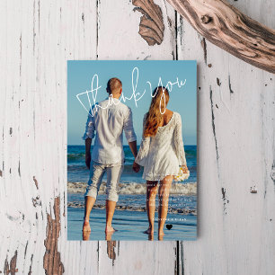 Tarjeta De Agradecimiento boda fotográfico minimalista de moda
